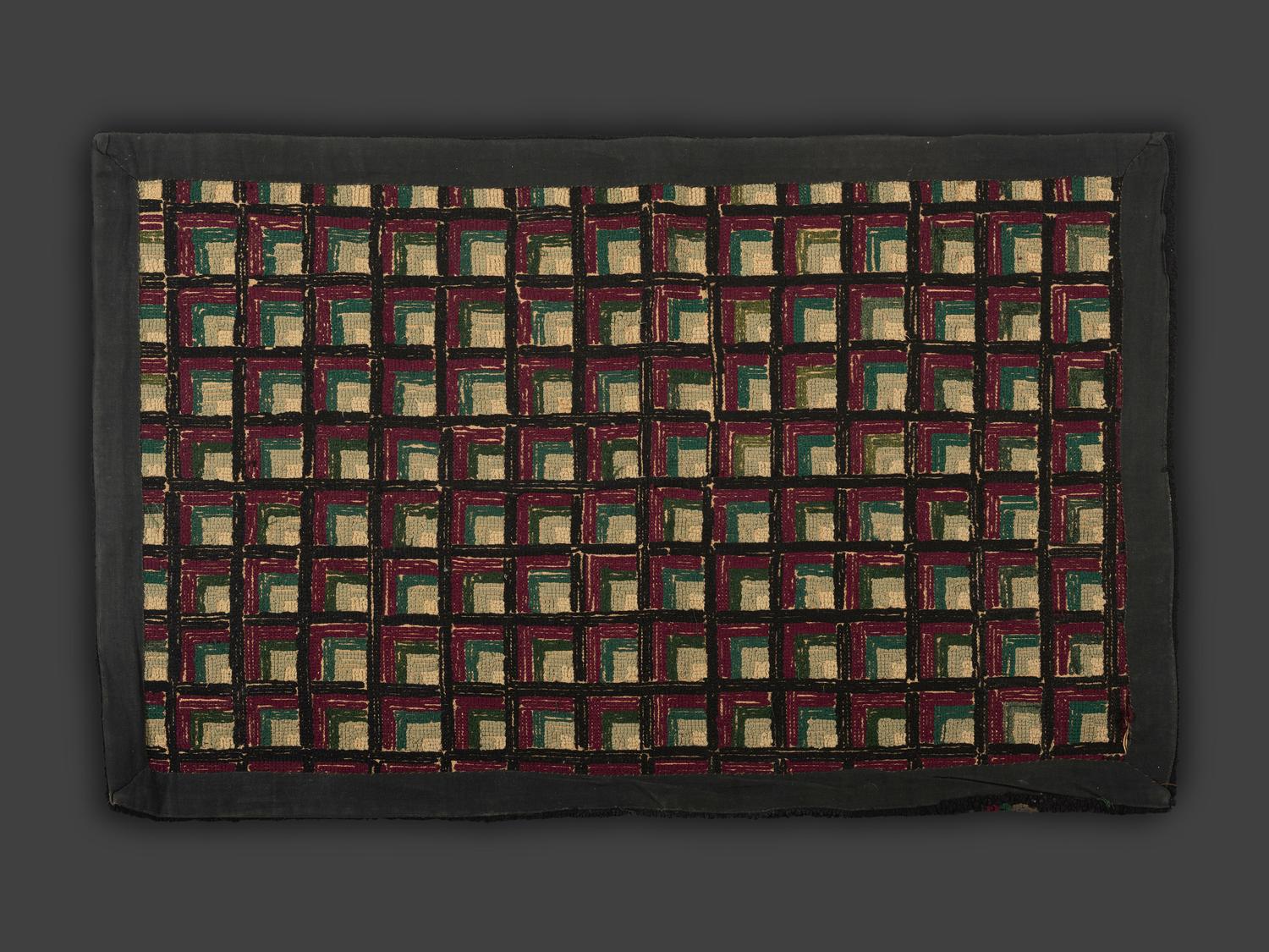 Two American Geometric Hooked Rugs