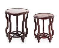 Two Chinese Hongmu Wood Stands Height 9 inches.