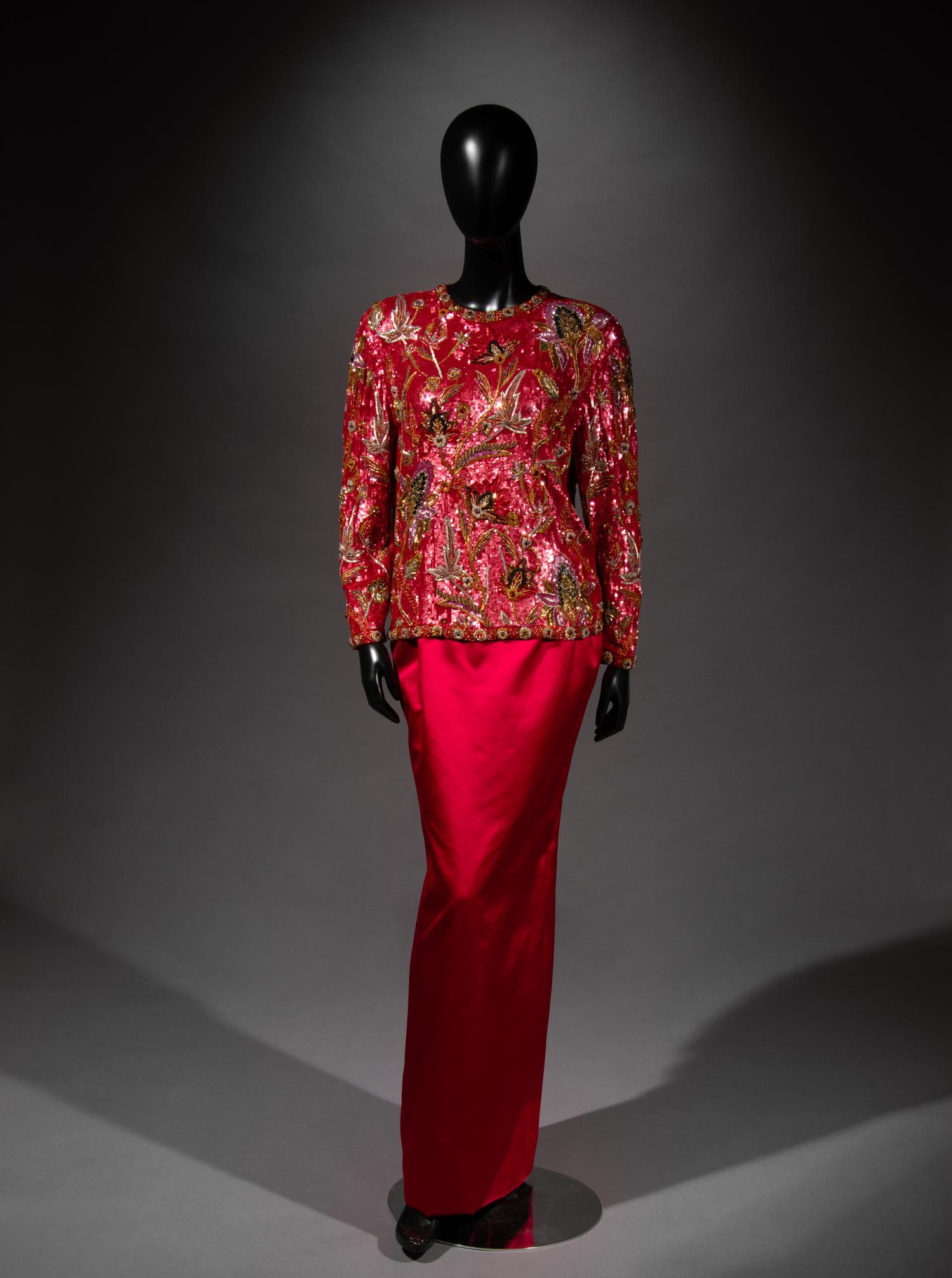 Oscar de la Renta Embroidered Top and Skirt, 1990s