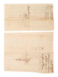 [REVOLUTIONARY WAR]. Documents related to payment of Connecticut soldiers.