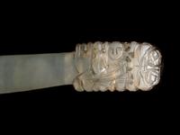 A Jade, Jadeite and Hardstone Inset Filigree and Enameled Hand Mirror