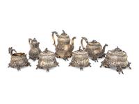 A George IV Six-Piece Britannia Silver-Gilt Tea and Coffee Service