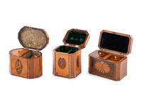 A Group of Three George III Tea Caddies
