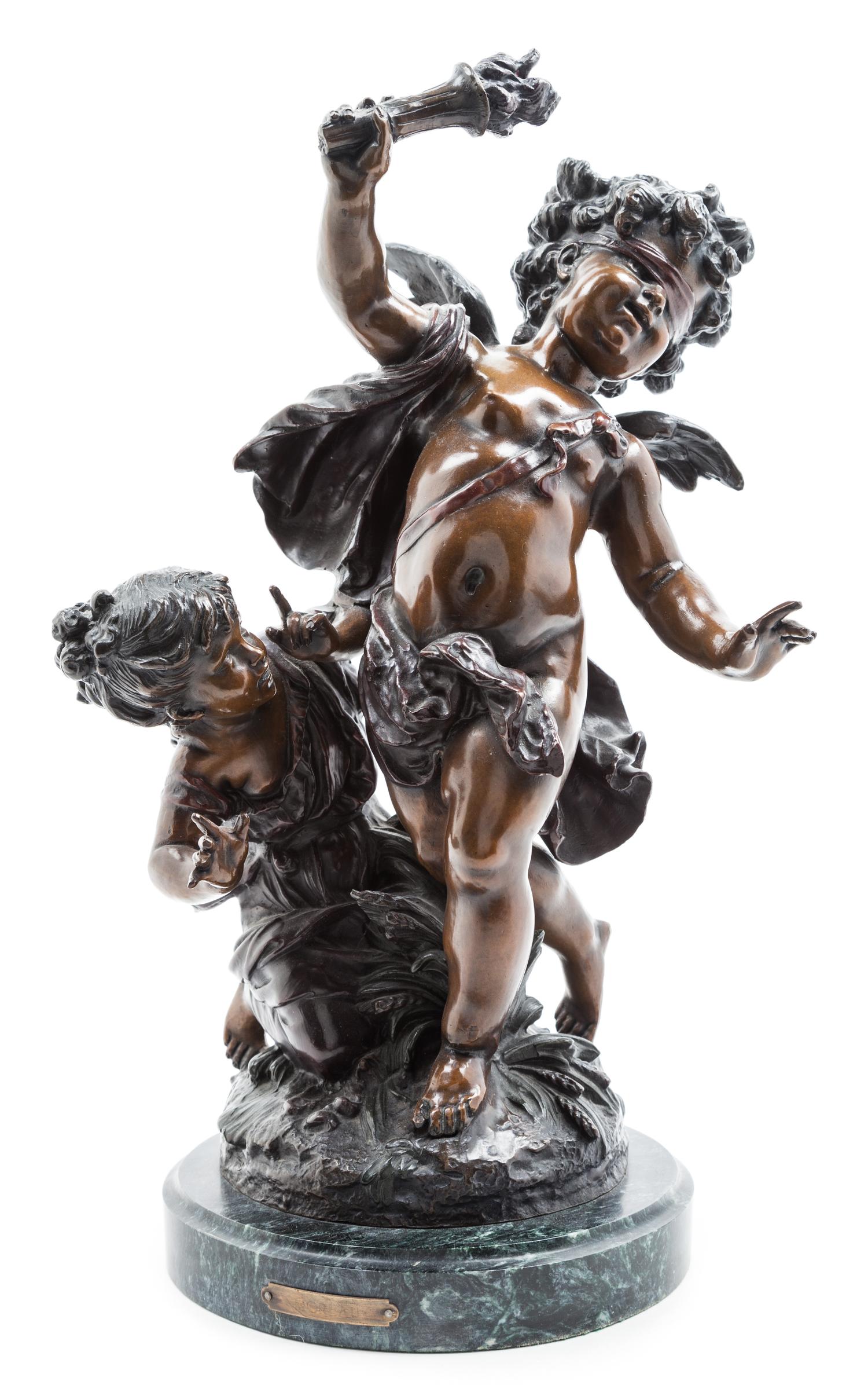 A Continental Bronze Figural Group Height 16 1/4 inches. — AFTER AUGUSTE MOREAU