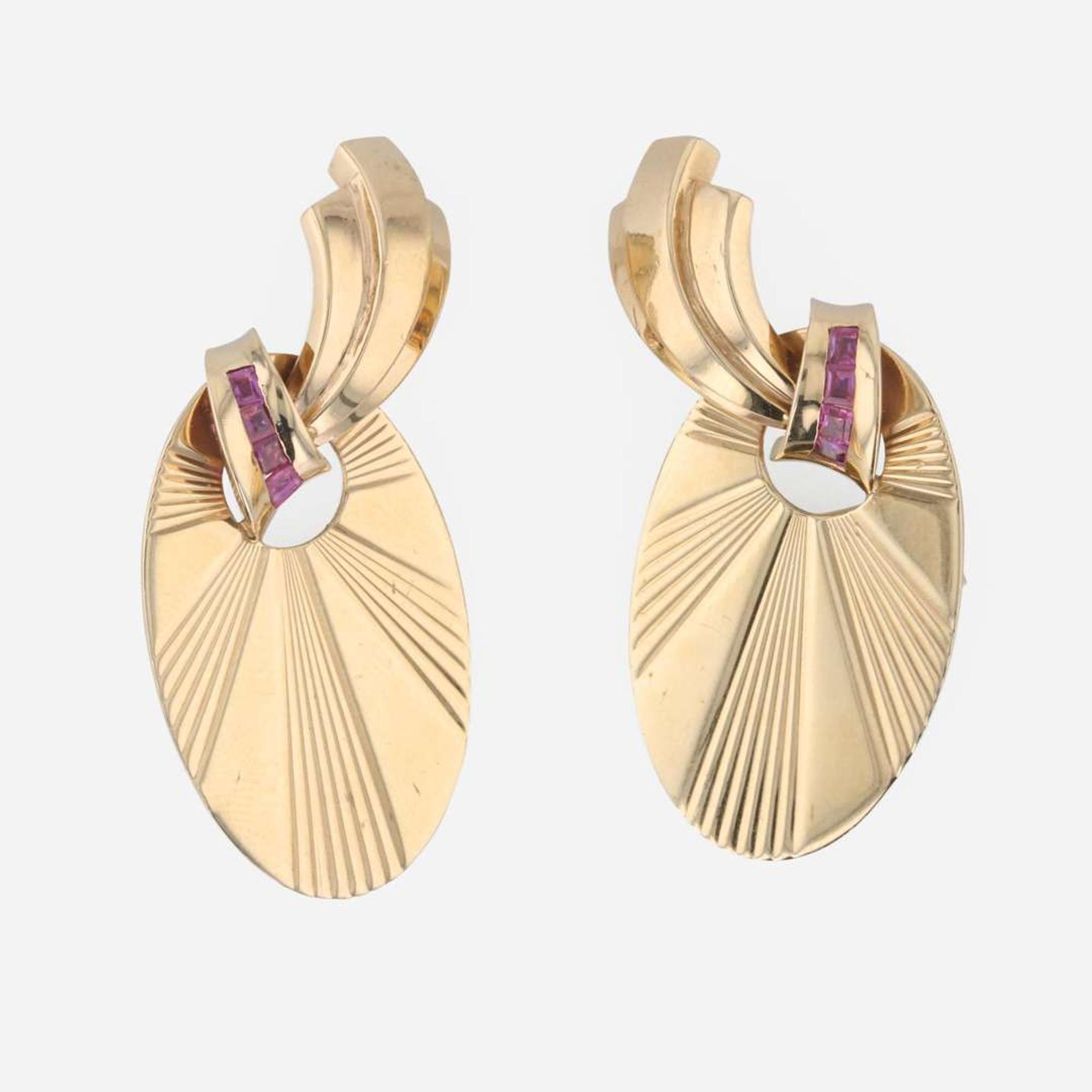 Convertible pearls and ruby ear clips
