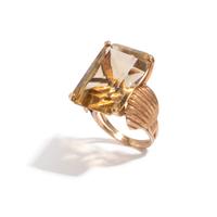 YELLOW GOLD AND CITRINE RING