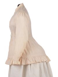 Two Printed Cotton Dresses, and One Blouse, 1870-80s