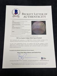 A 1991 Los Angeles Dodgers Team Signed Autograph Baseball (Beckett Authentication Services Letter of Authenticity)