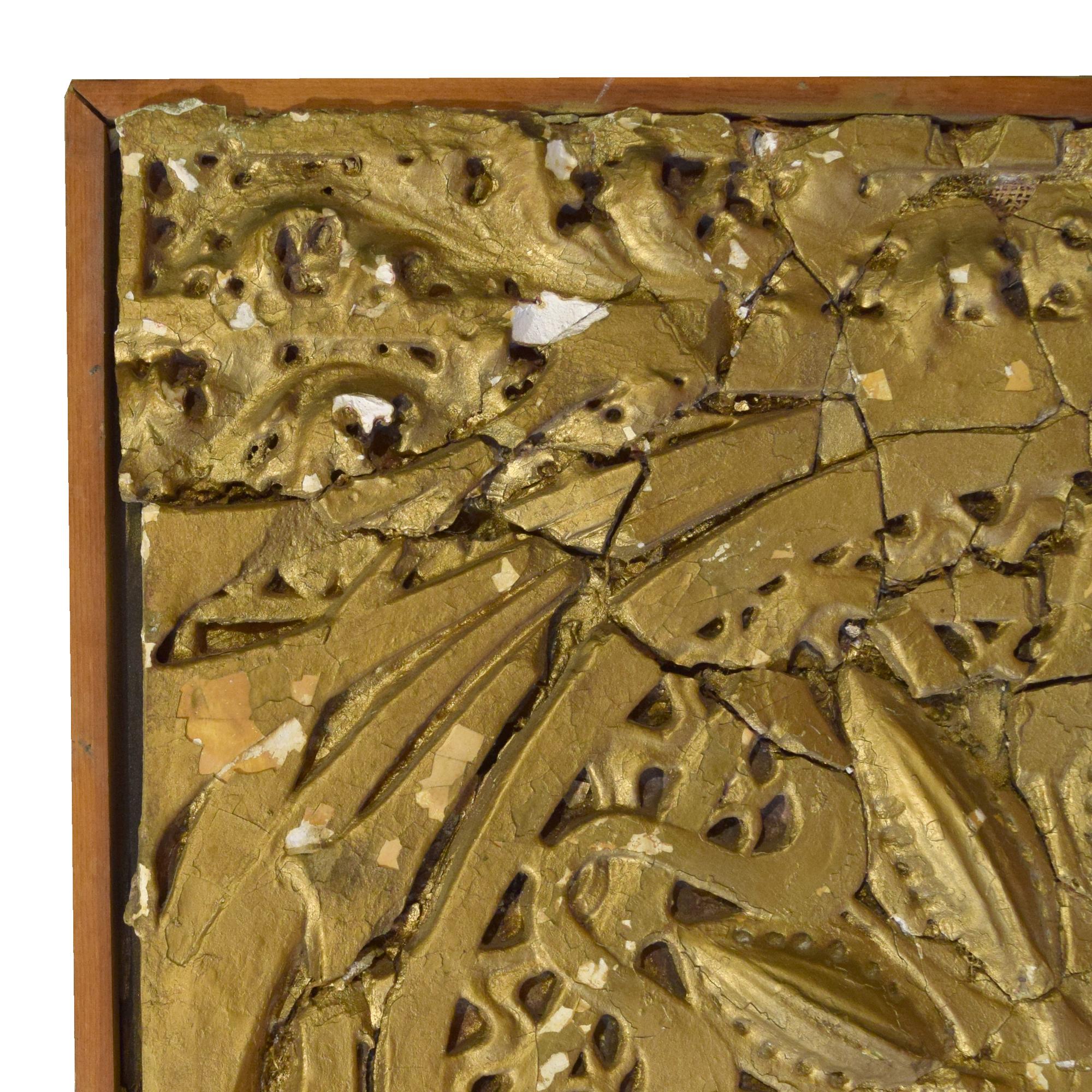 A Sullivan Designed Painted Plaster Panel from the Garrick Theater 29" W x 2" D x 28" H — United States, Circa 1891