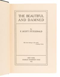 FITZGERALD, Francis Scott (1896-1944). The Beautiful and the Damned. New York: Charles Scribner's Sons, 1922.