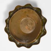 George Ohr (American, 1857-1918) Twin-Rimmed Vessel in Spotted Olive Glaze, Biloxi, Mississippi, USA, circa 1897-1900