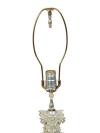 A Pair of Regency Cut-Glass and Silvered Metal Candlesticks Mounted as Lamps — LATE 19TH CENTURY