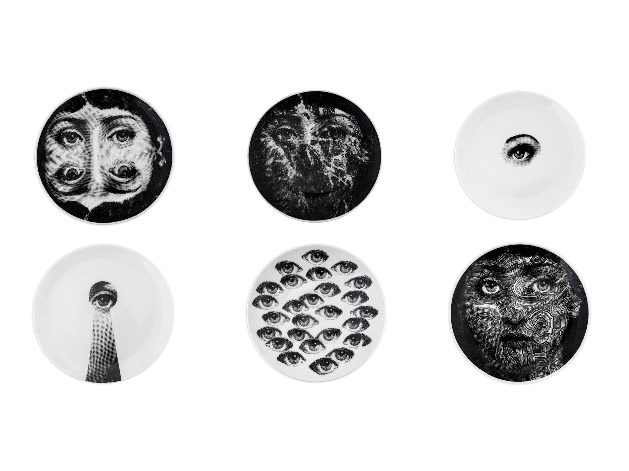 A Set of Six Fornasetti Plates — MILAN, ITALY, 20TH CENTURY