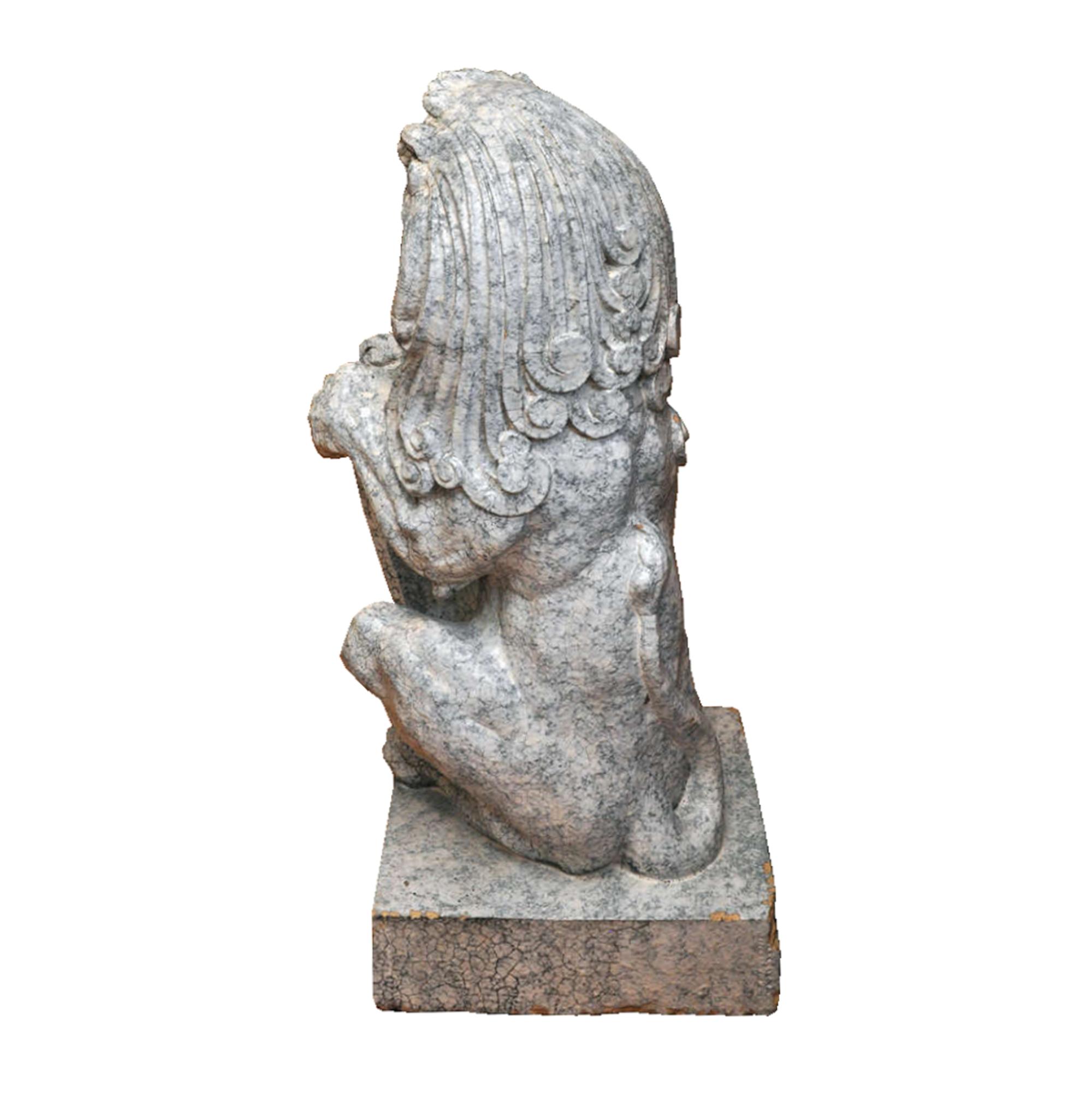 A Pair of Glazed Terra Cotta Lions 23" W x 23" D x 40" H — United States, Circa 1920