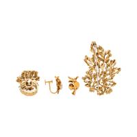 YELLOW GOLD, OPAL AND DIAMOND SET