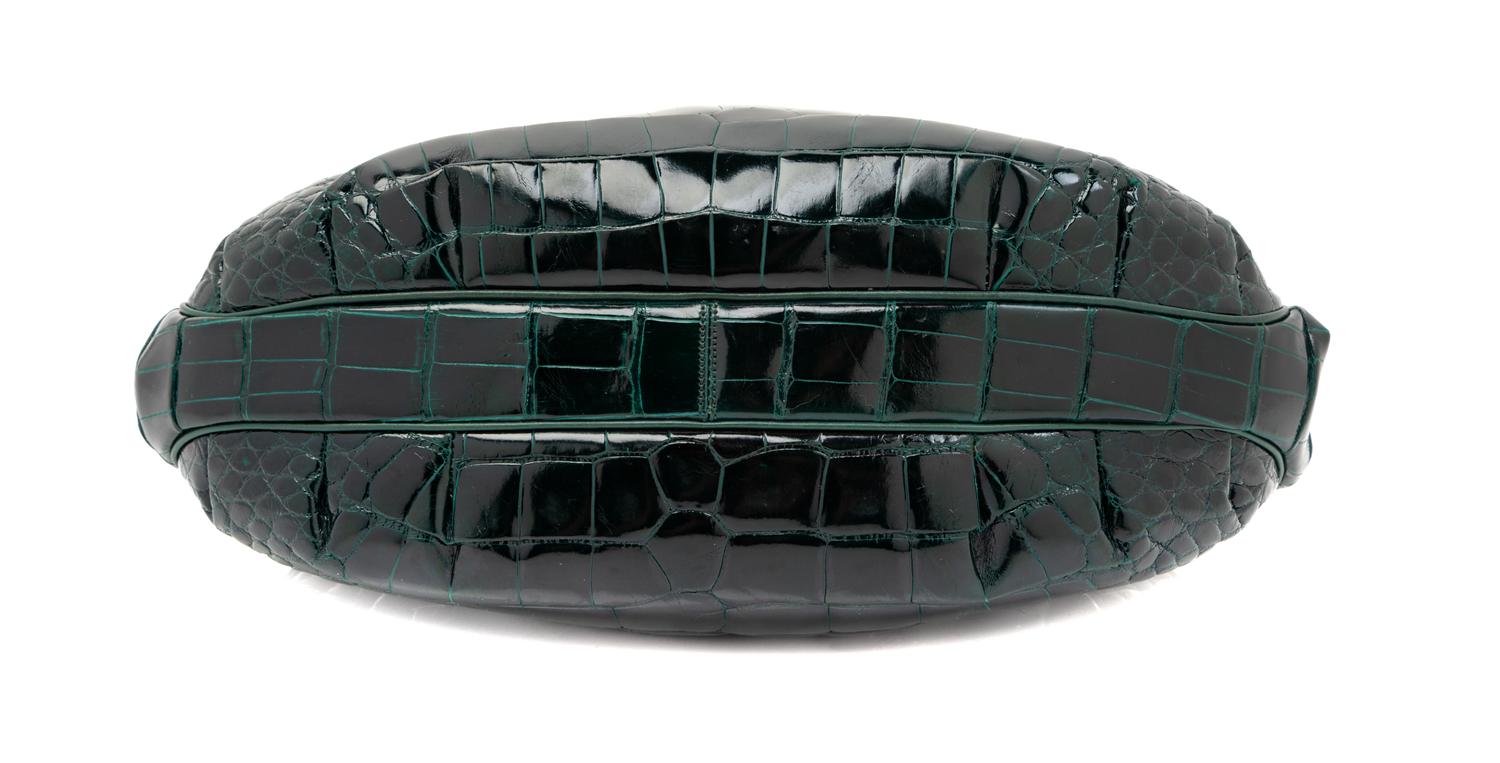 Judith Leiber Green Crocodile Purse,