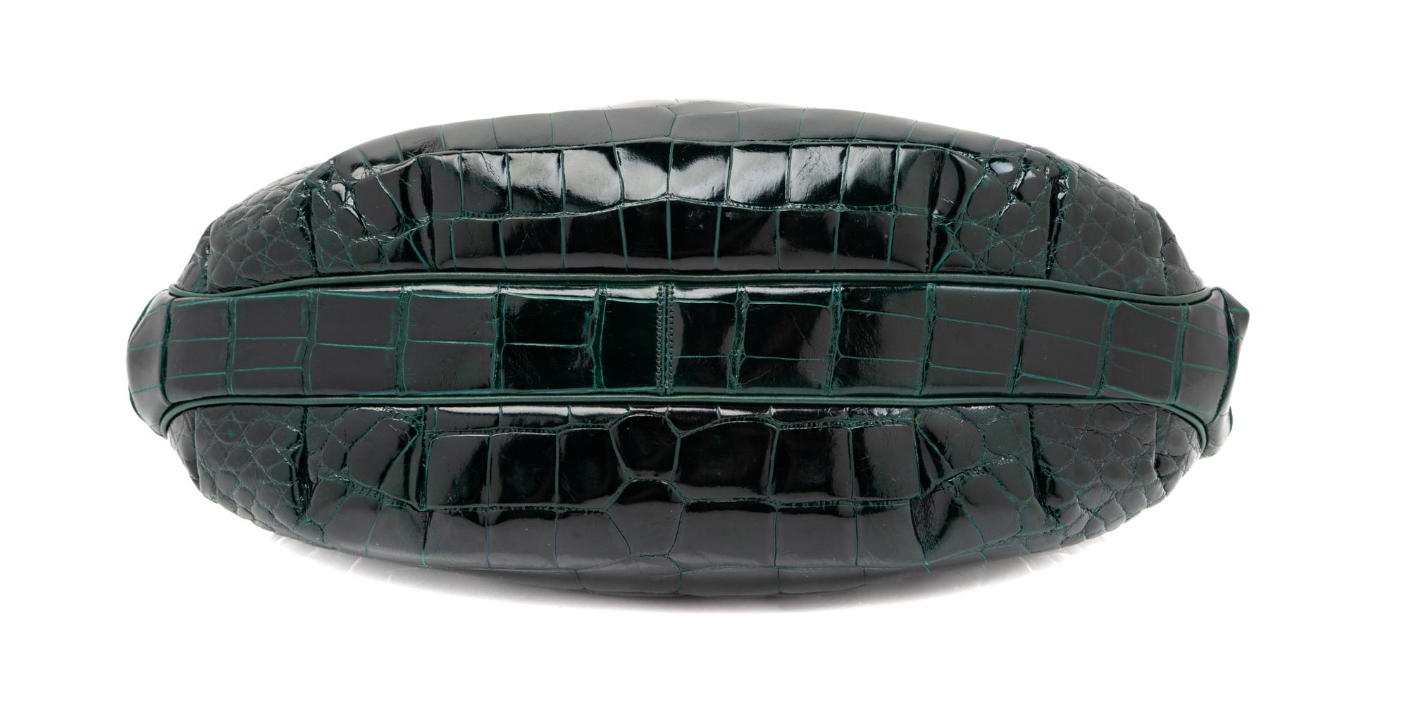 Judith Leiber Green Crocodile Purse,