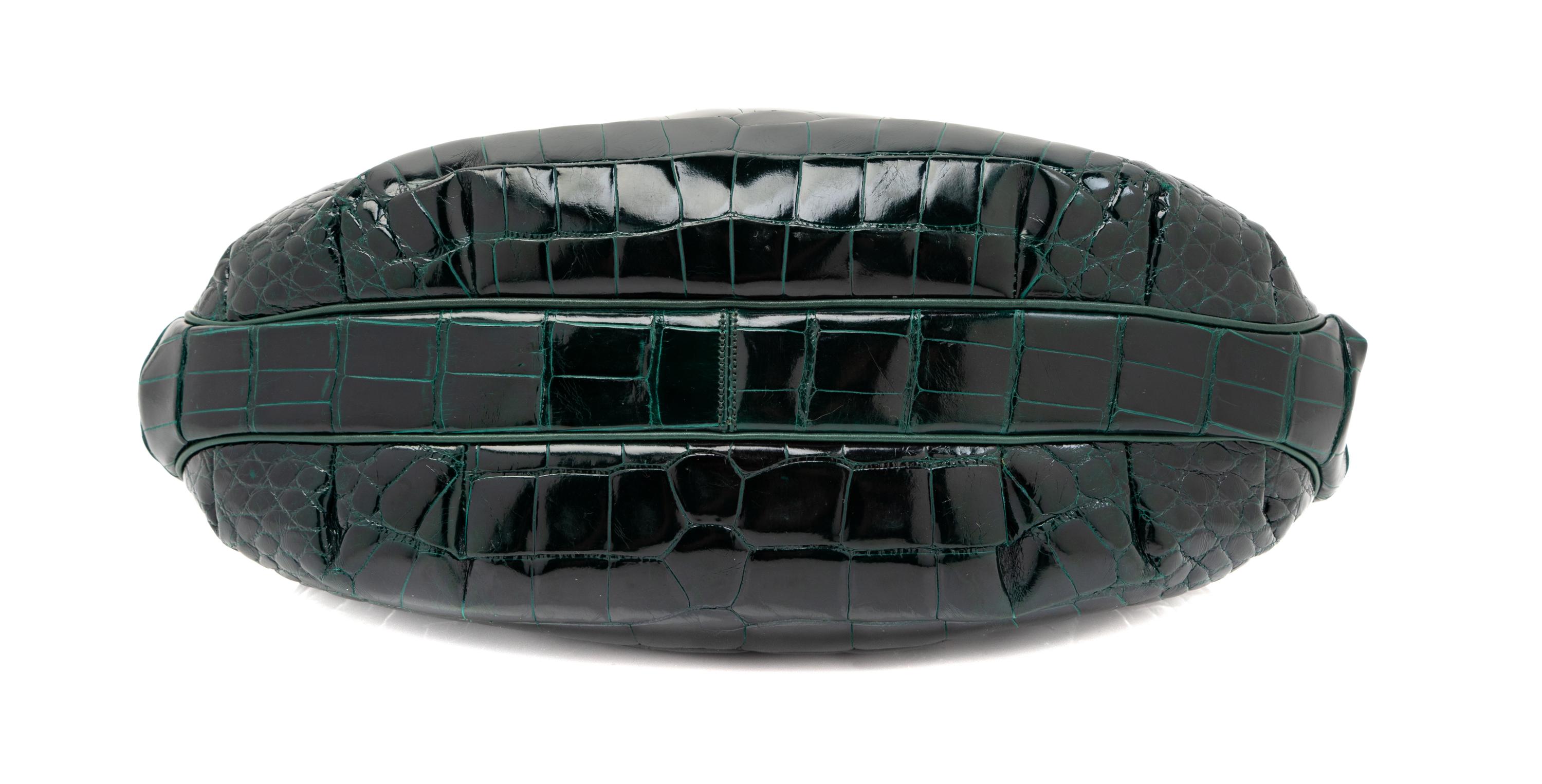 Judith Leiber Green Crocodile Purse,
