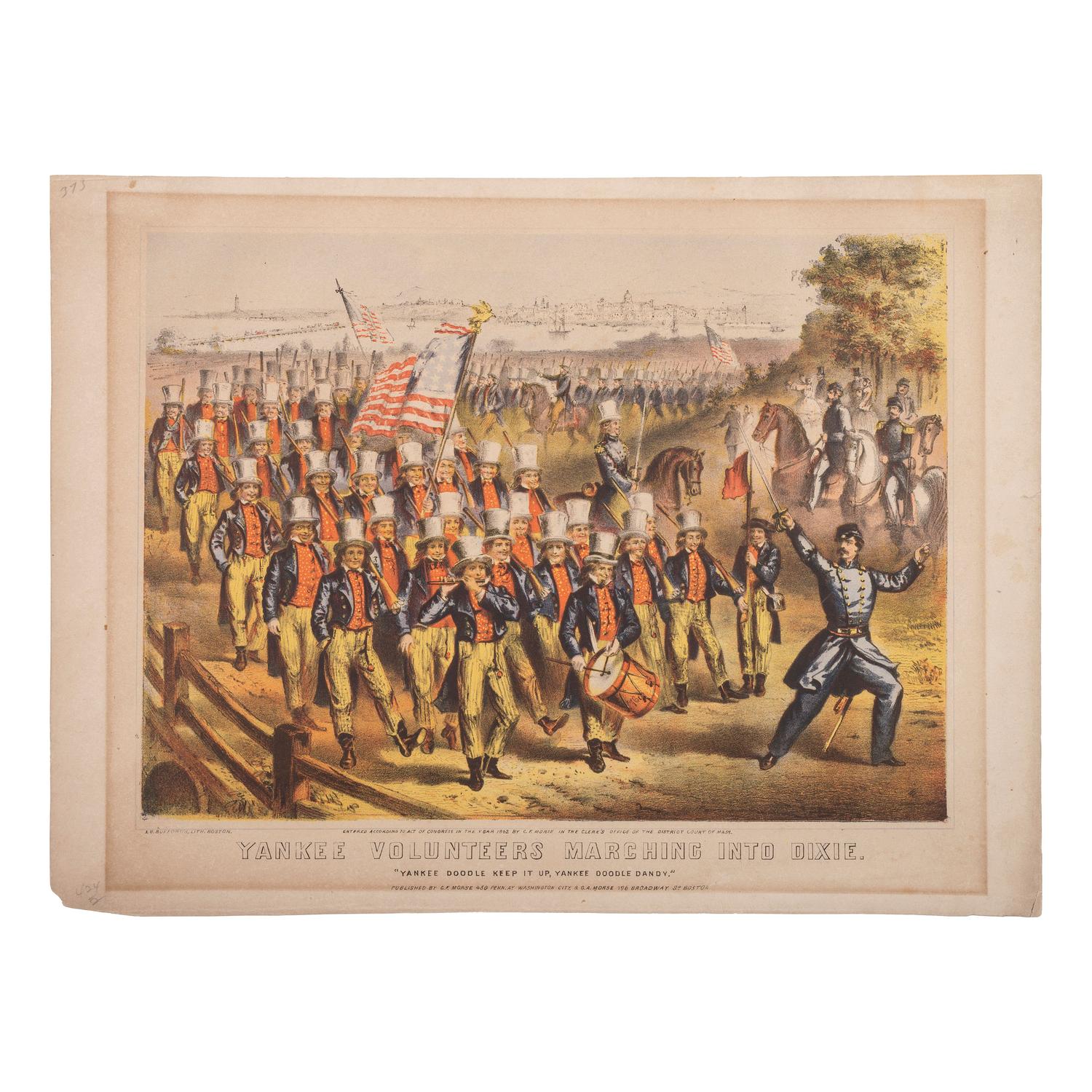 [CIVIL WAR]. BUFFORD, John H. (1810-1870), lithographer. Yankee Volunteers Marching Into Dixie.