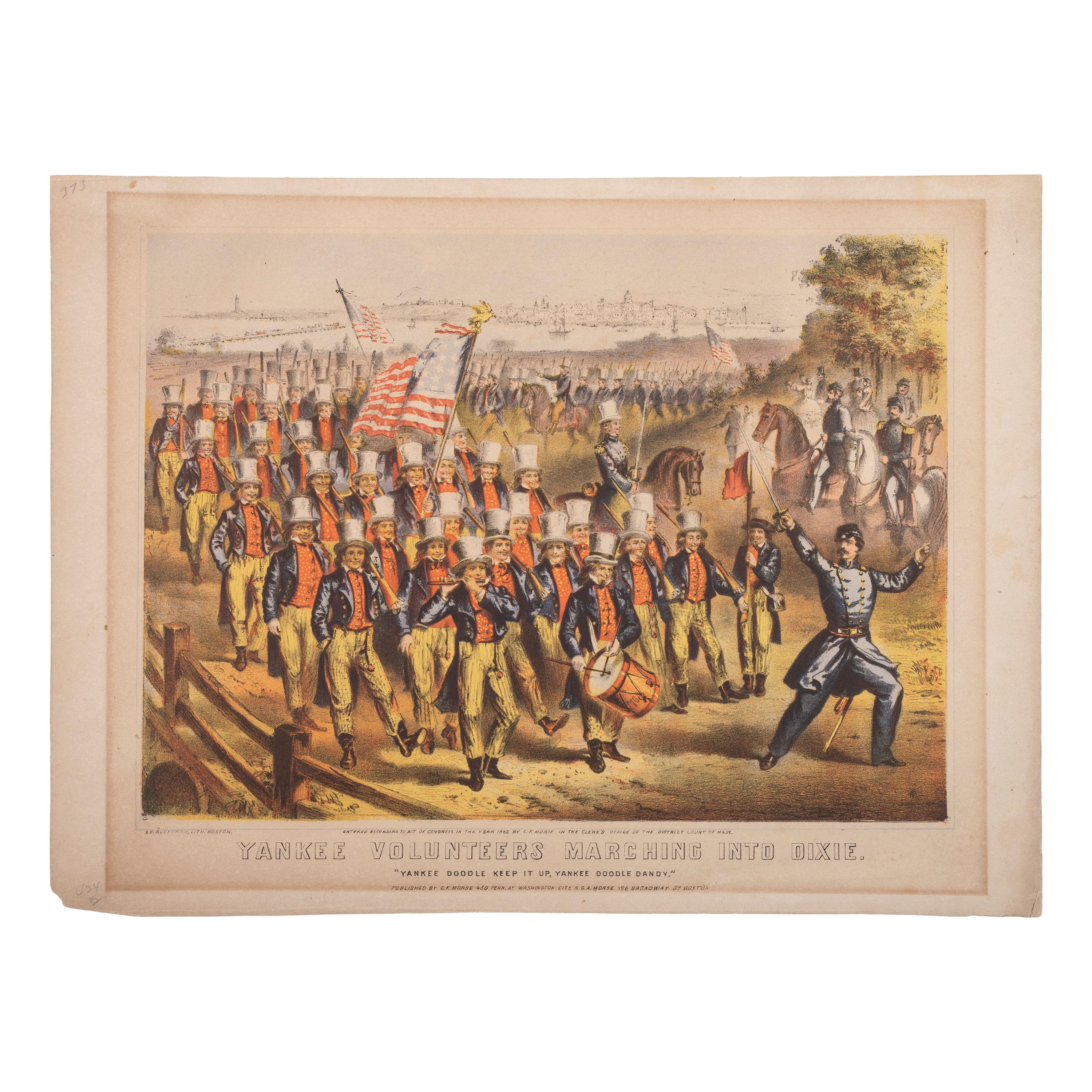 [CIVIL WAR]. BUFFORD, John H. (1810-1870), lithographer. Yankee Volunteers Marching Into Dixie.