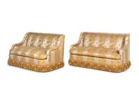 A Pair of Contemporary Neoclassical Style Upholstered Sofas