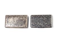 Two Russian Niello Silver Snuff Boxes