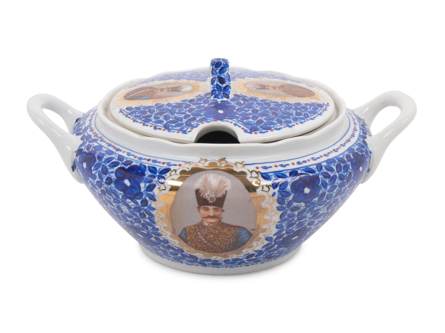 A Persian Market Porcelain Tureen