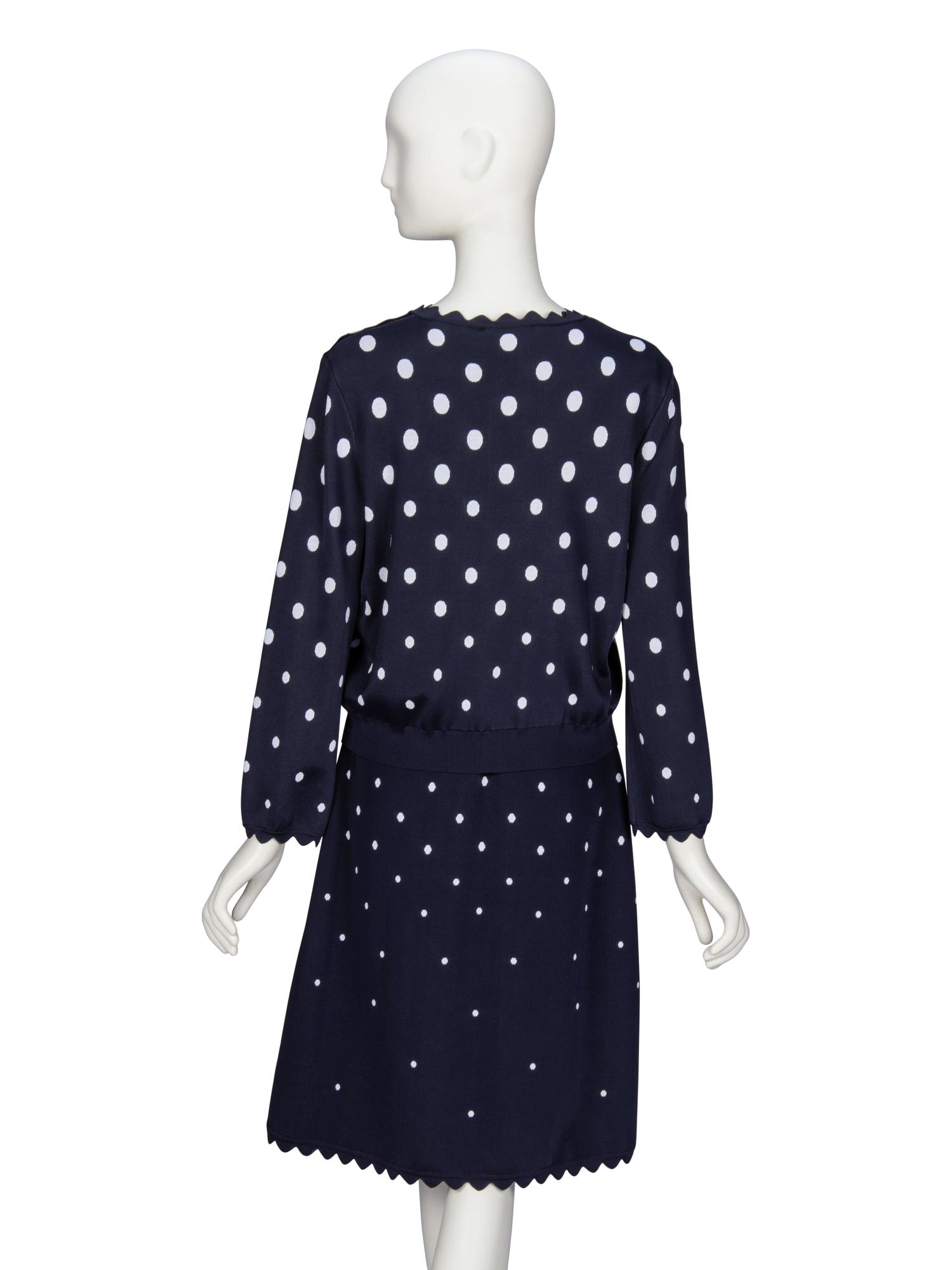 Oscar de la Renta, Polka Dot Dress & Cardigan Ensemble