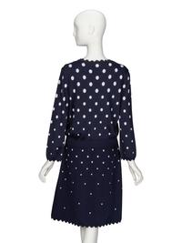 Oscar de la Renta, Polka Dot Dress & Cardigan Ensemble