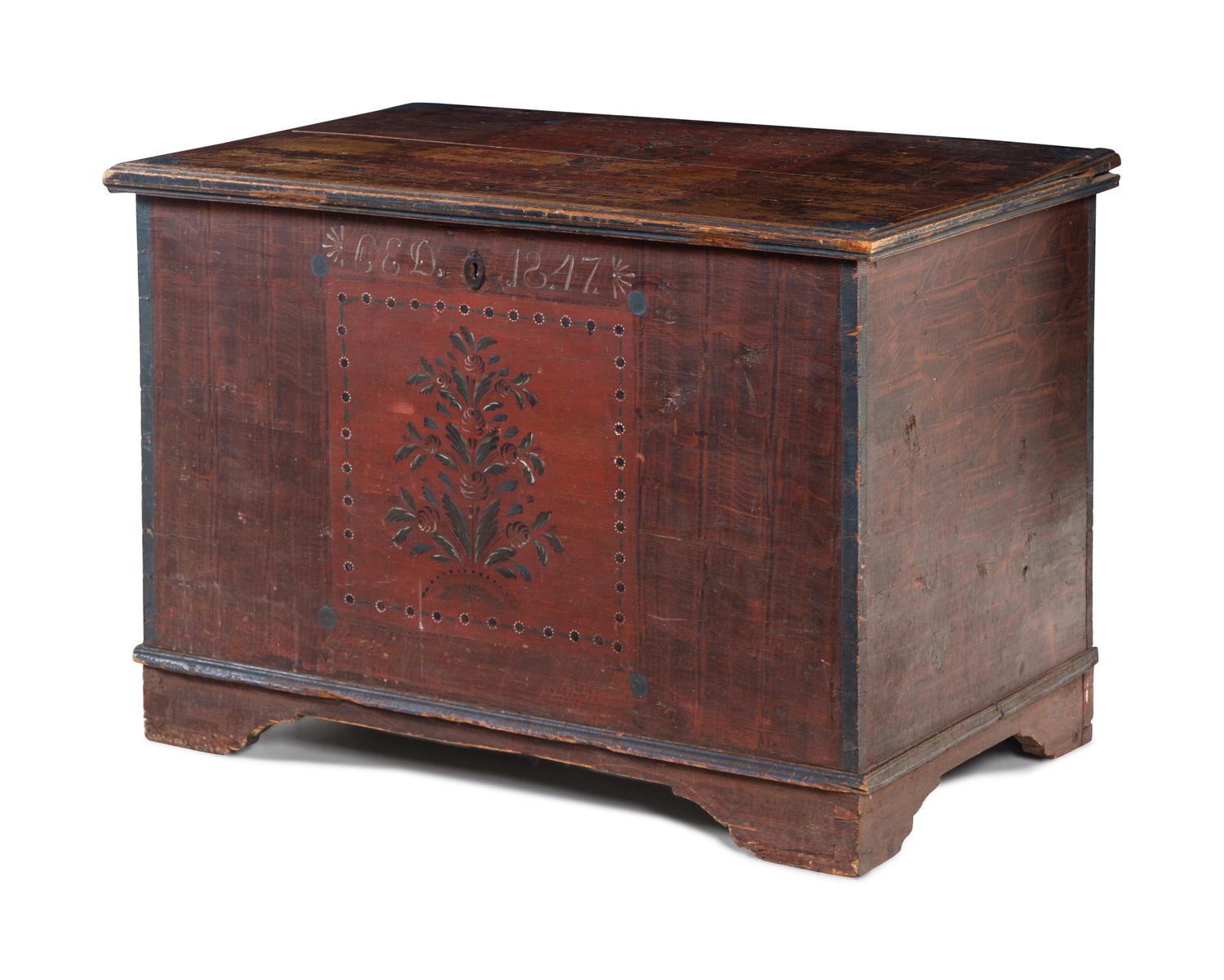 A Scandinavian Painted Pine Blanket Chest