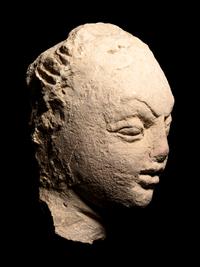 Two Gandharan Fragmentary Stucco Heads