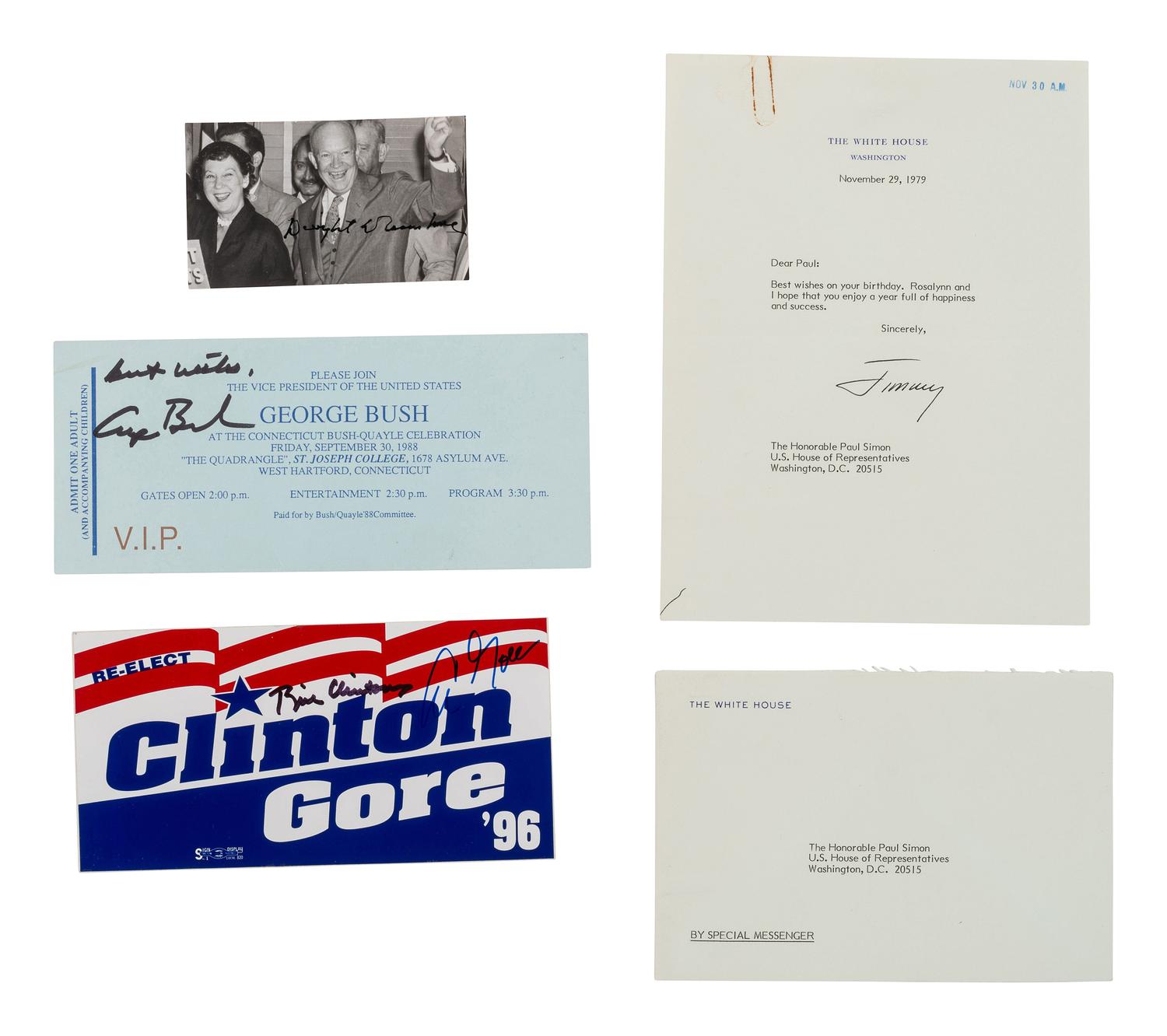 [POLITICS]. Autographs from 20th-century political figures, including: