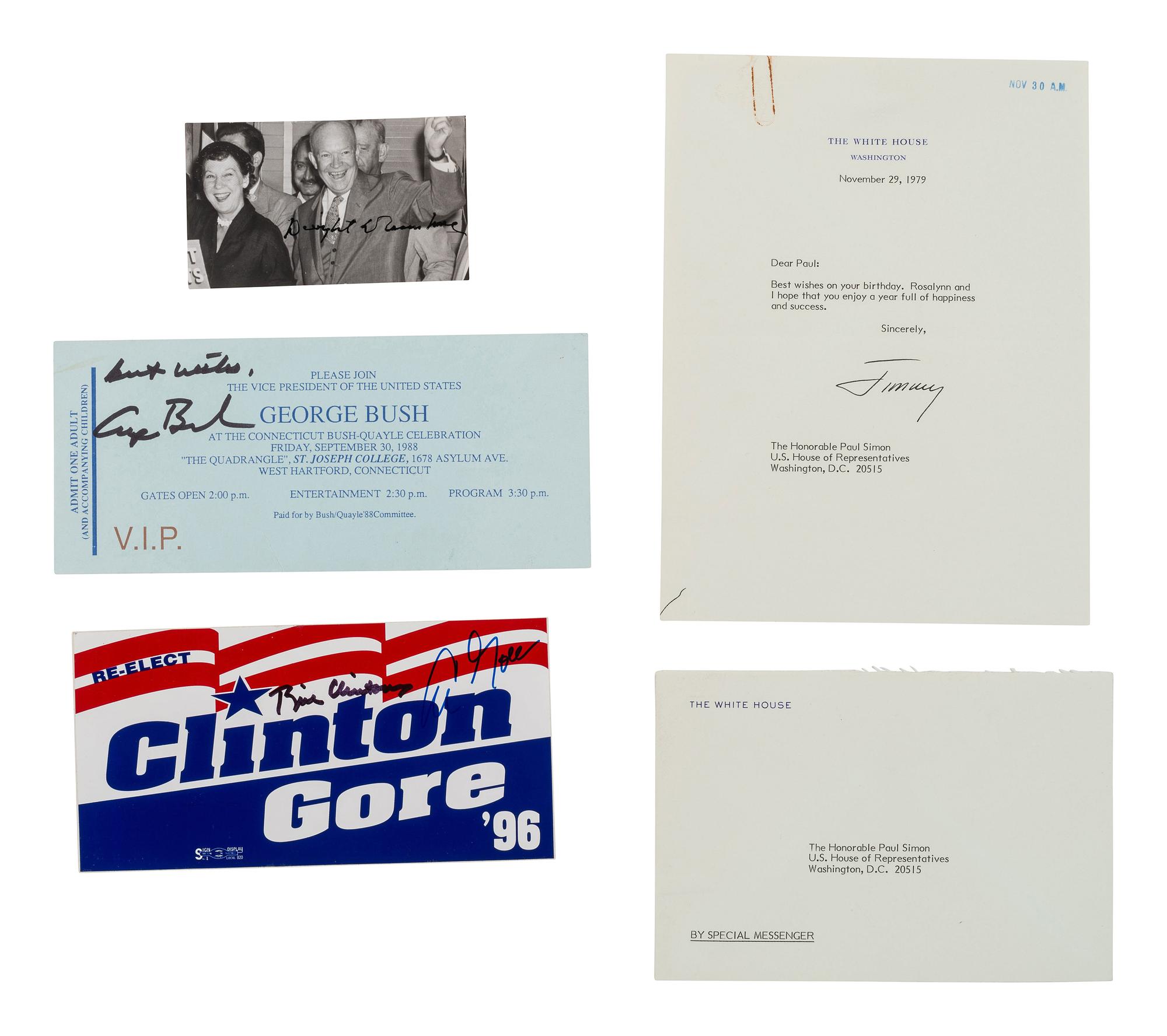 [POLITICS]. Autographs from 20th-century political figures, including: