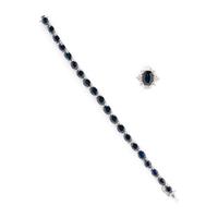 SAPPHIRE AND DIAMOND AND BRACELET AND RING