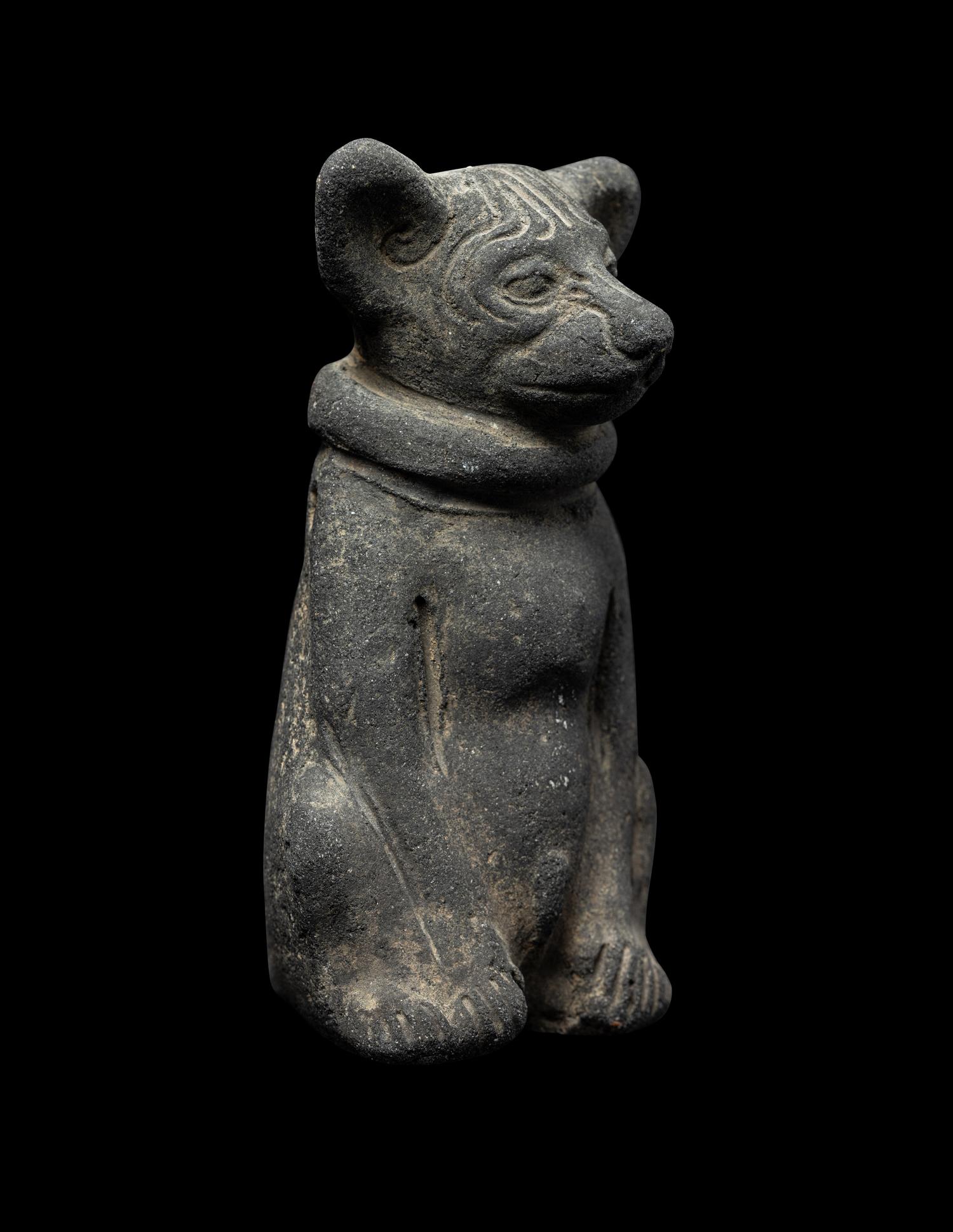 A Maya Ocharina (Whistle) in the Form of a Seated Dog