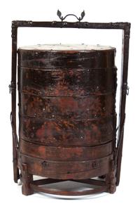 A Large Chinese Iron Mounted Locking Container Height 38 inches. — 19TH CENTURY