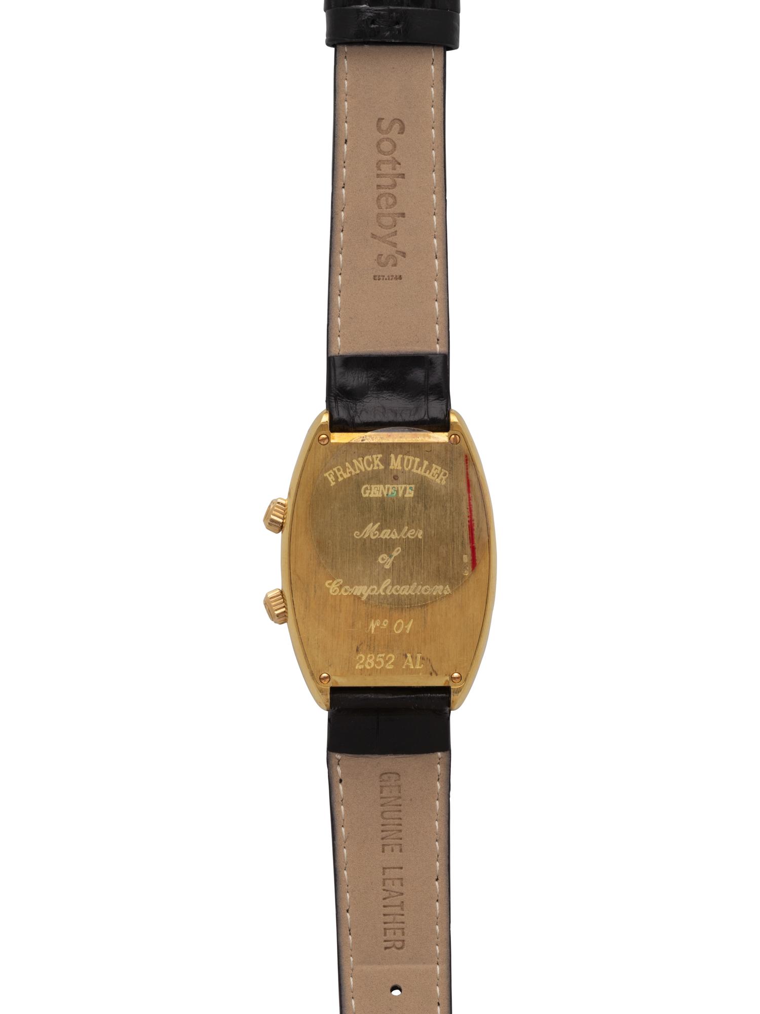 FRANCK MULLER, REF. 2852 AL 18K YELLOW GOLD TONNEAU 'BIG BEN' ALARM WATCH