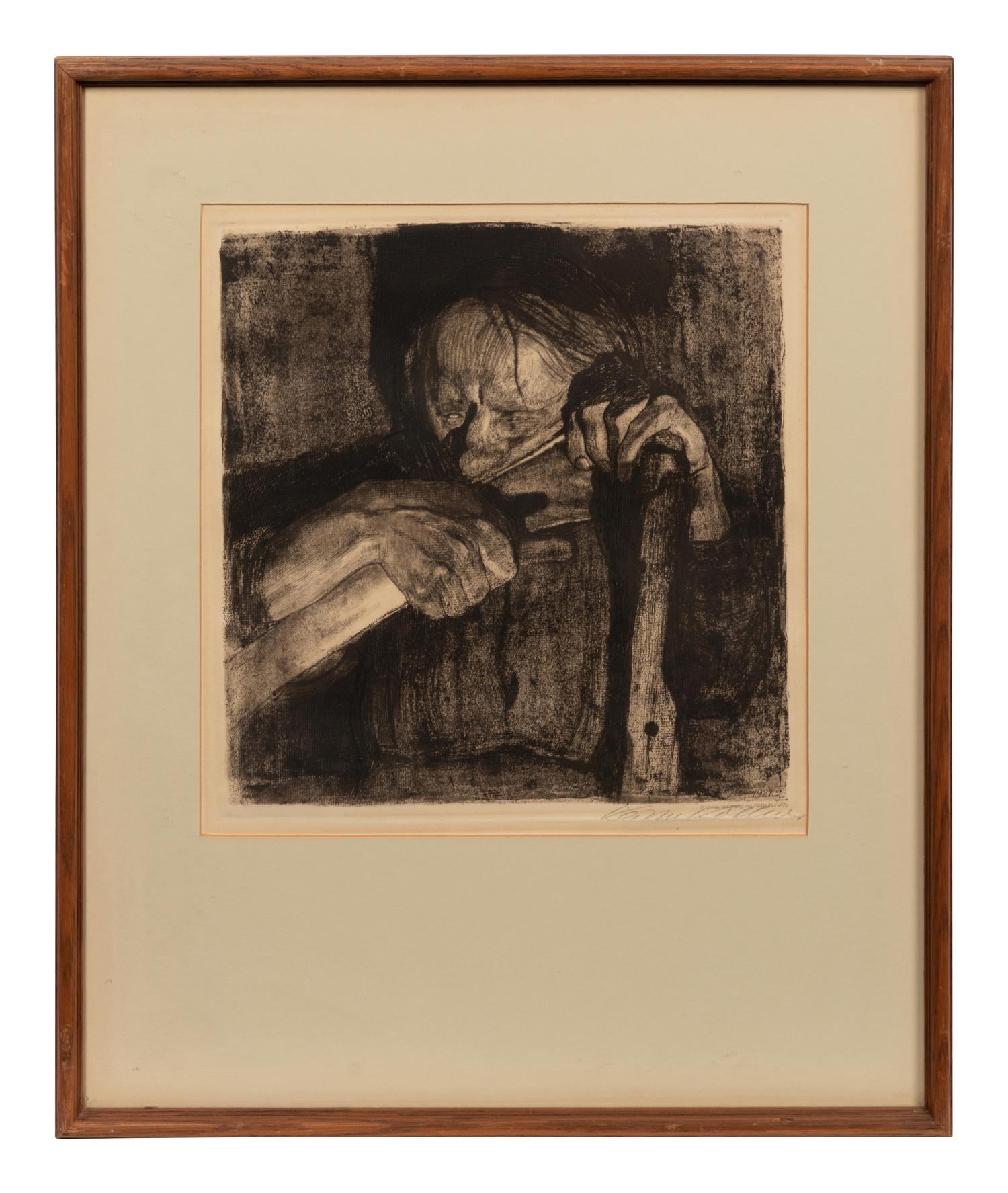 Beim Dengeln (Sharpening the Scythe) (plate 3 from Bauernkrieg (Peasants' War) )