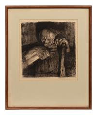 Beim Dengeln (Sharpening the Scythe) (plate 3 from Bauernkrieg (Peasants' War) )