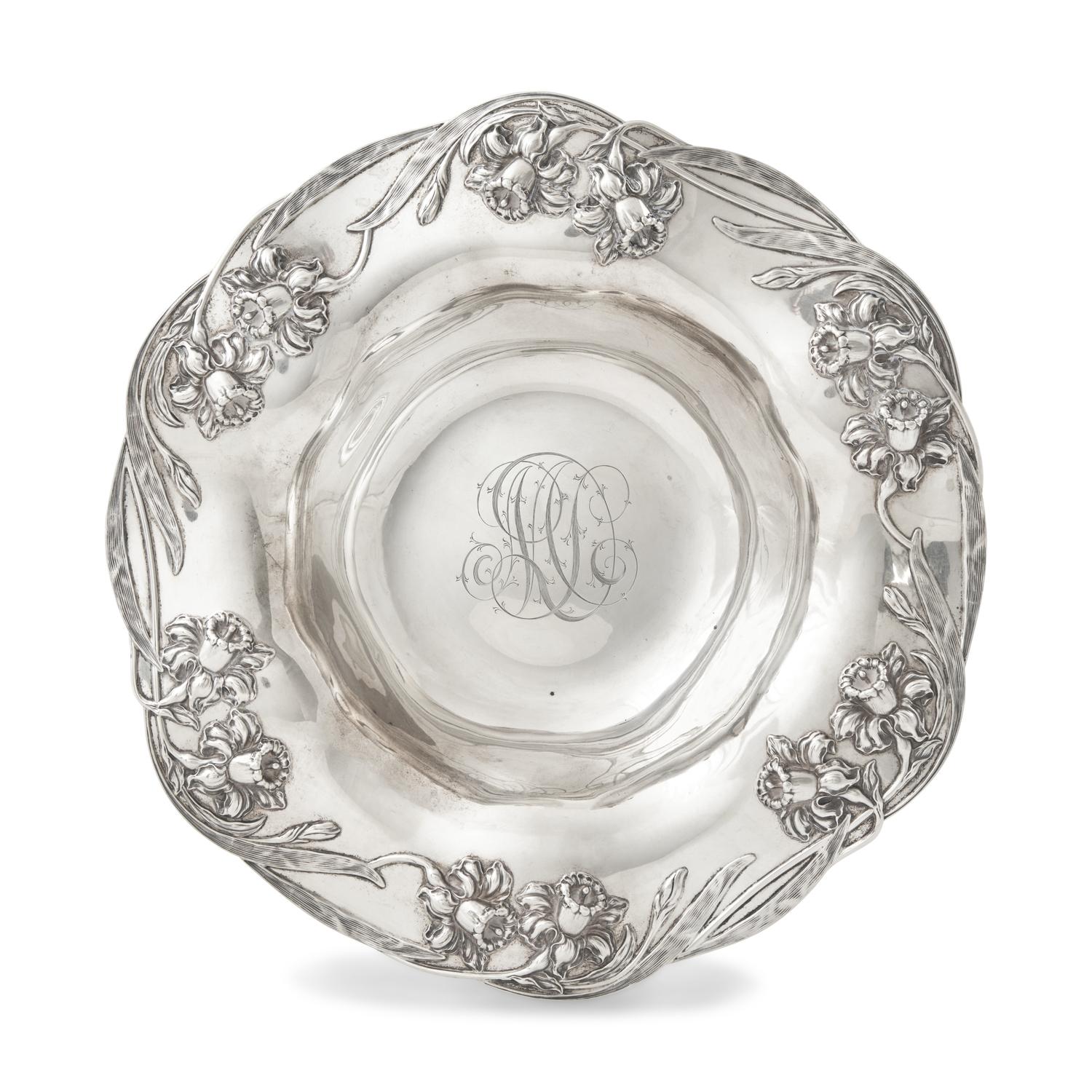 An American Silver Floral Cast Bowl