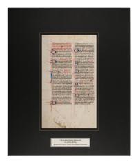 [MANUSCRIPT LEAF -- MISSAL]. One leaf on vellum, in Latin. England?, ca 1375.