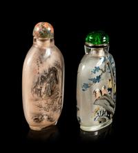 Two Inside Painted Glass Snuff Bottles