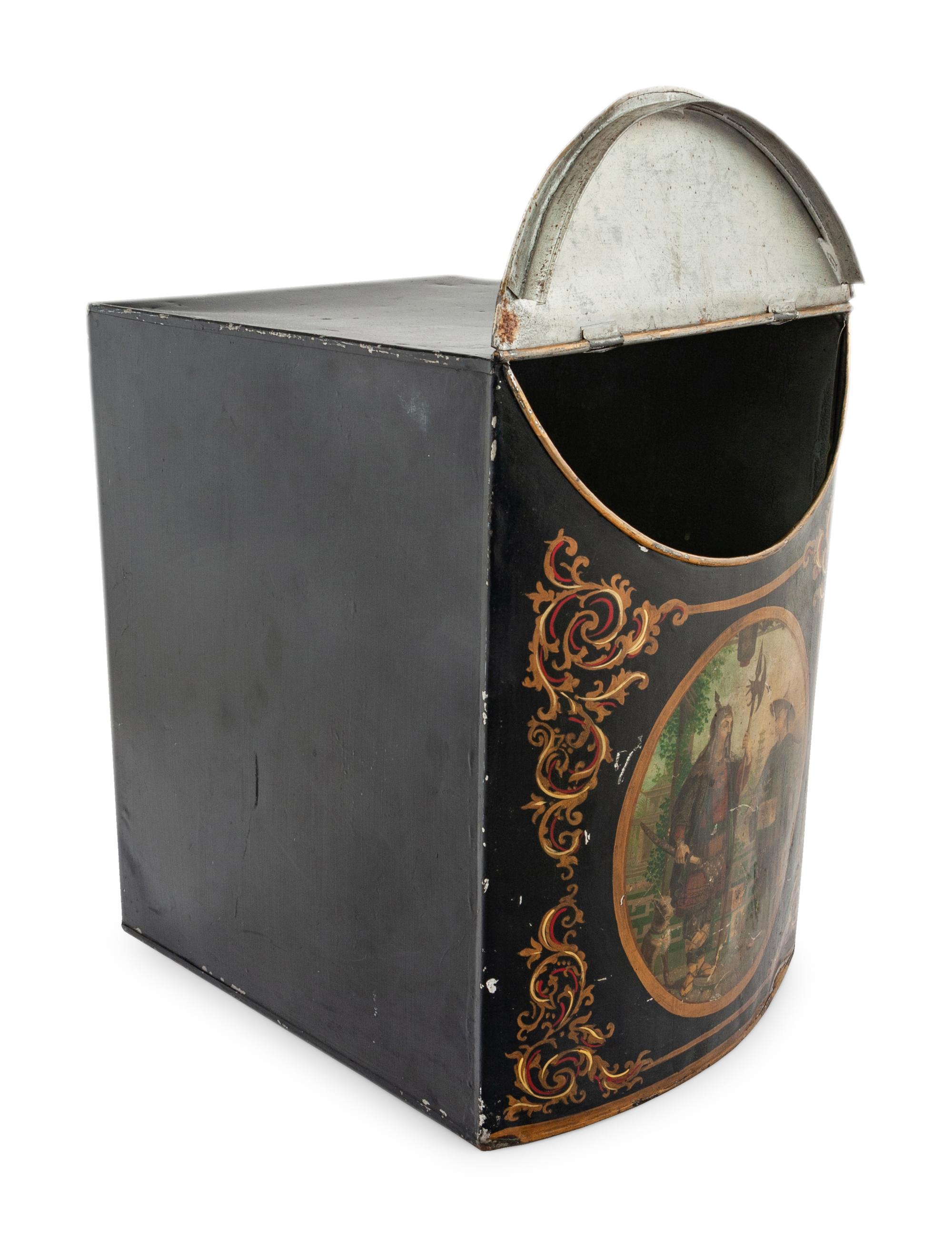 An English Chinoiserie Decorated Tole Tea Canister