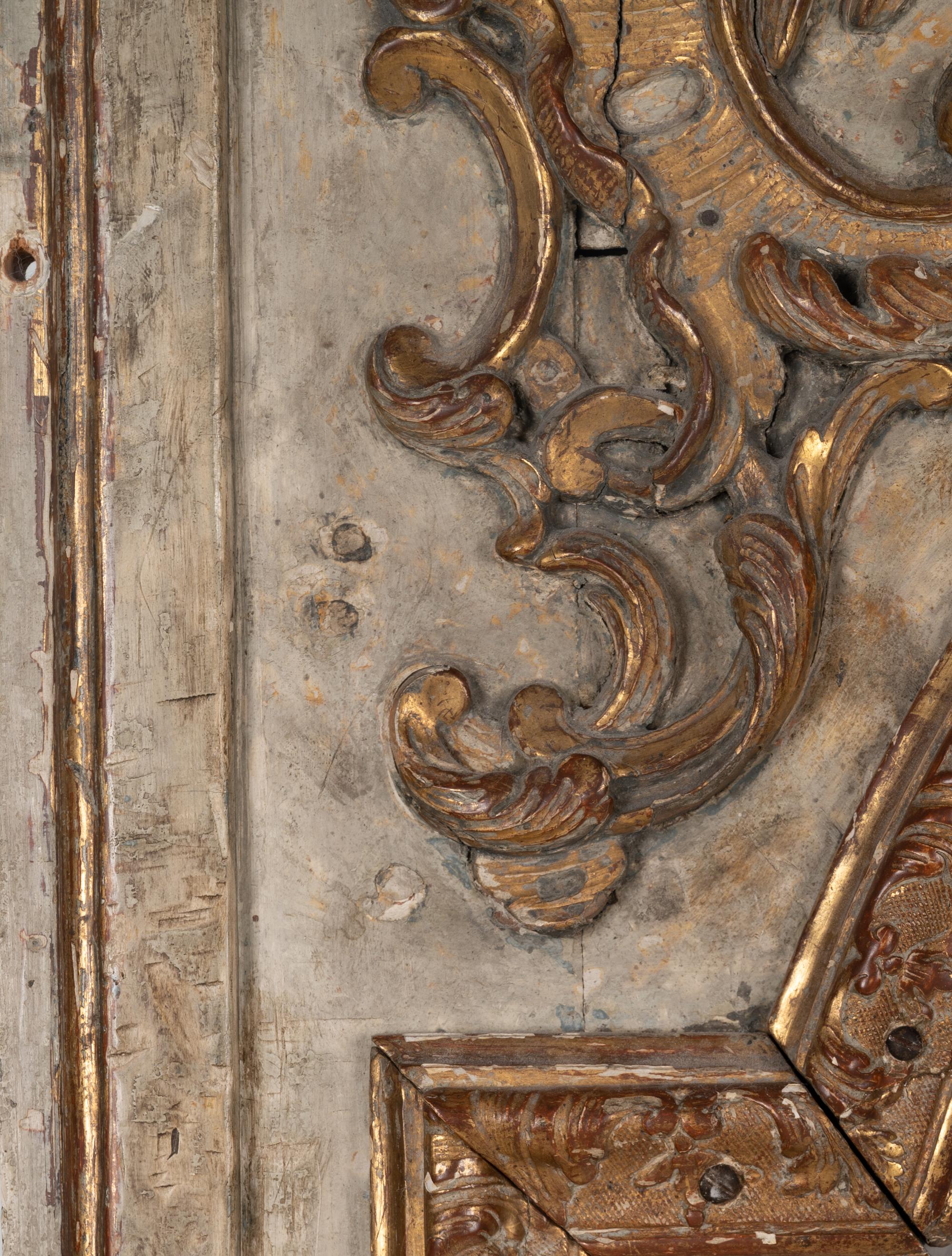 An Italian Painted and Parcel Gilt Pier Mirror