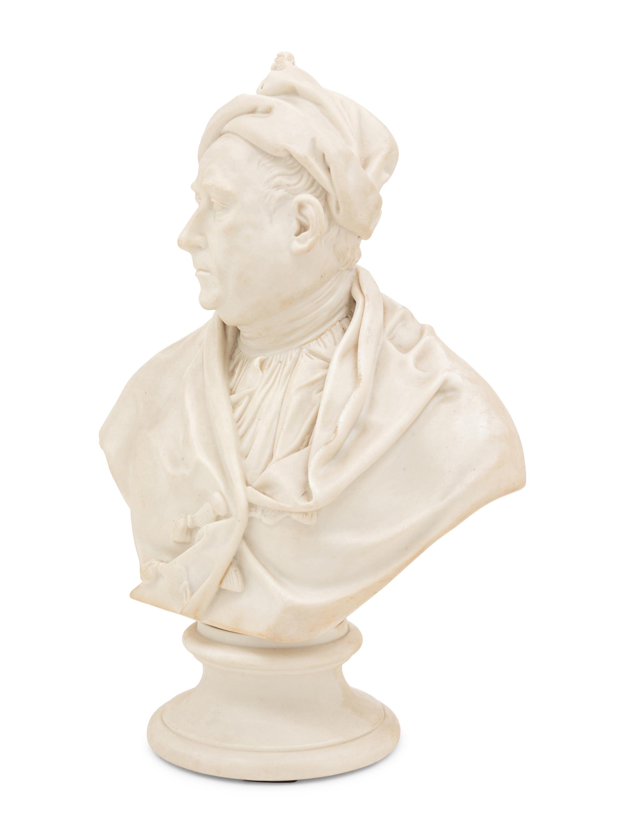 A Continental Bisque Porcelain Bust