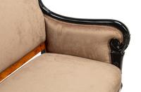 A Pair of Louis Philippe Style Part Ebonized Burlwood Settees