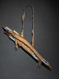 Sioux Beaded Hide Bowcase and Quiver, with Bow and Arrows