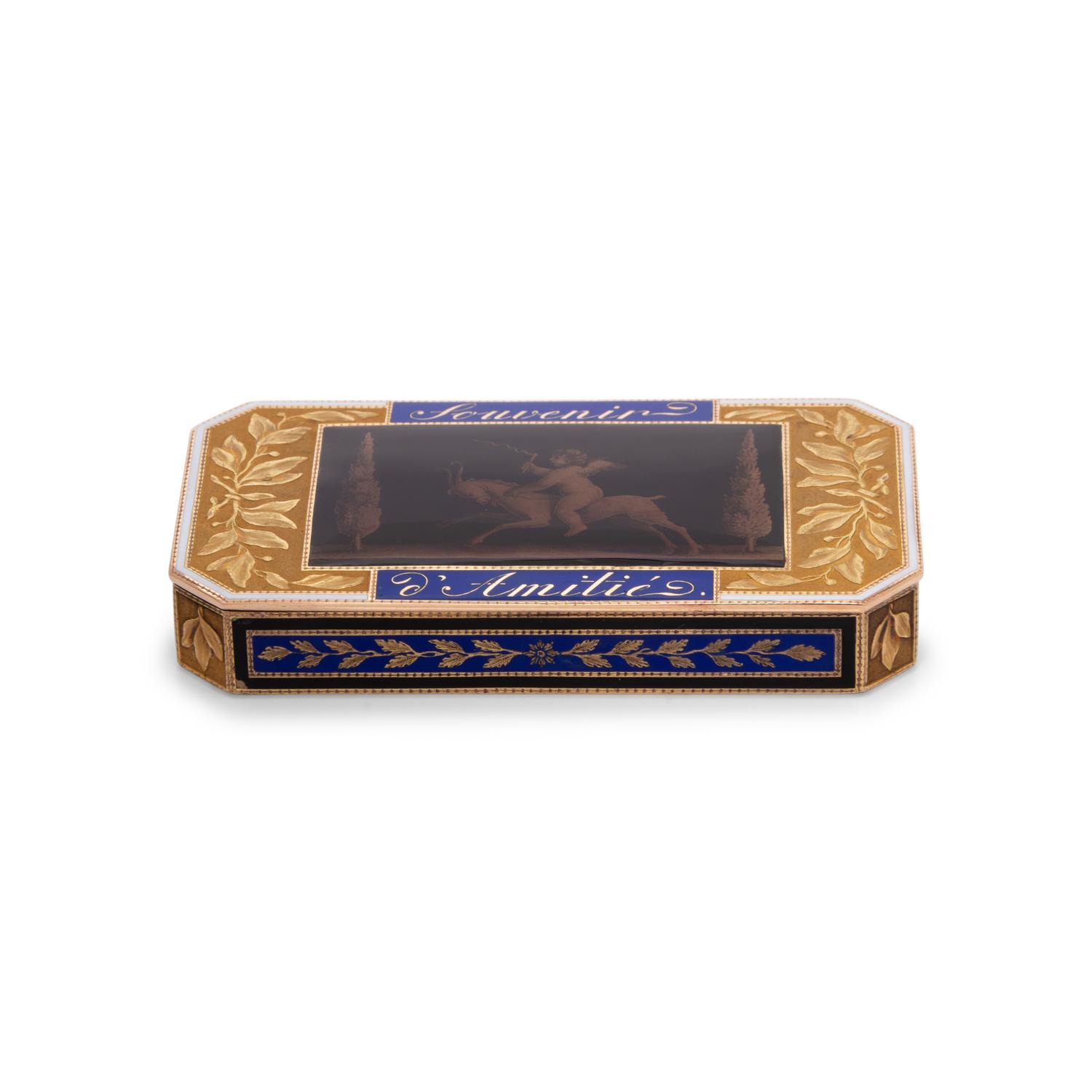 A Gold and Enamel Snuff Box