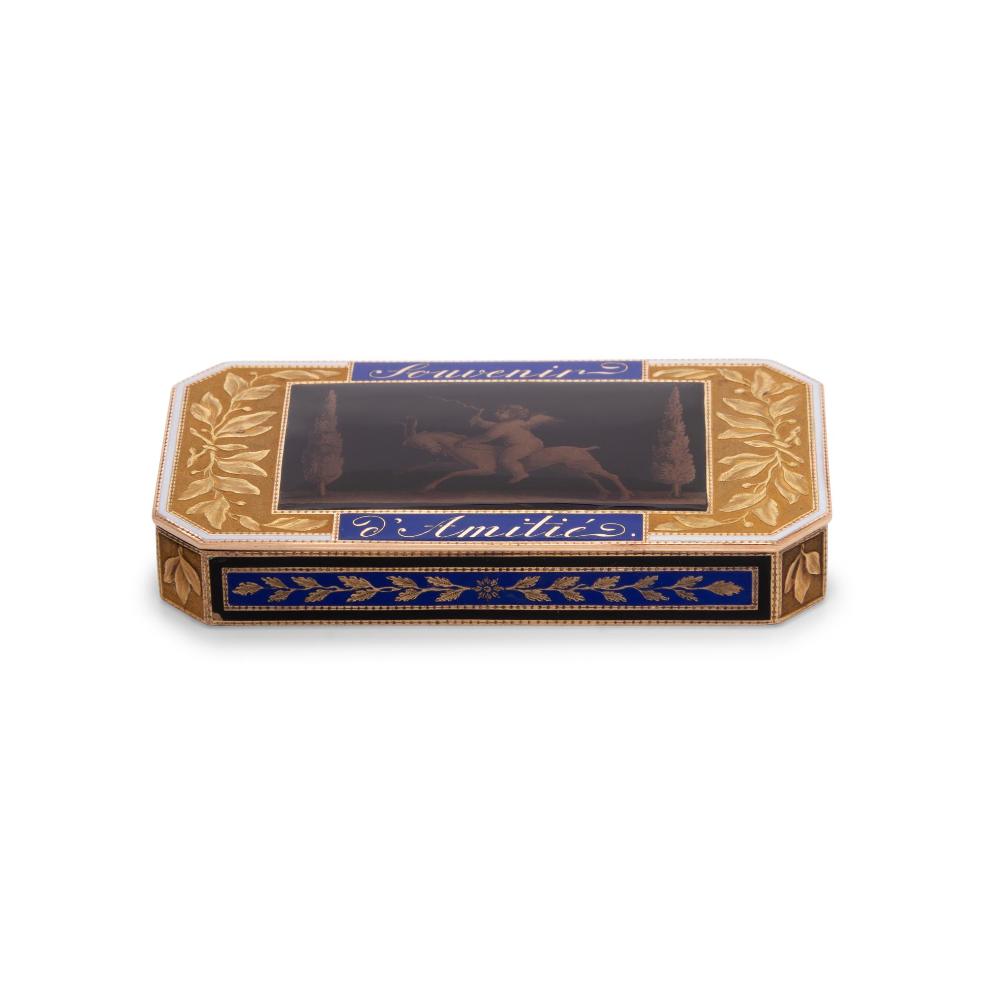 A Gold and Enamel Snuff Box