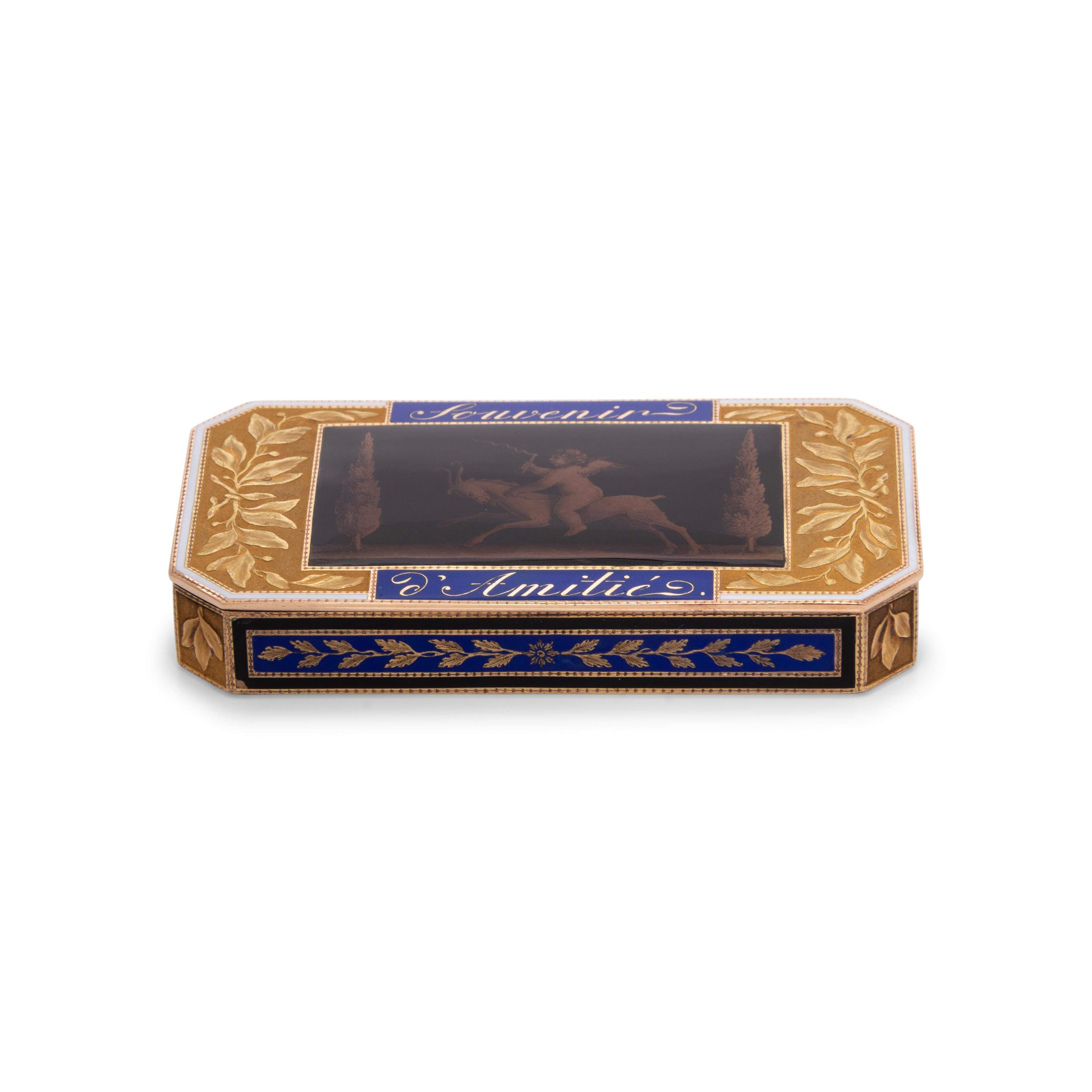 A Gold and Enamel Snuff Box